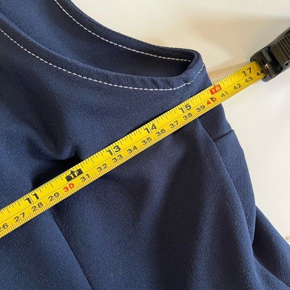 ASOS pencil dress navy and white  with tie shoulder strap size 6 - Picture 7 of 9